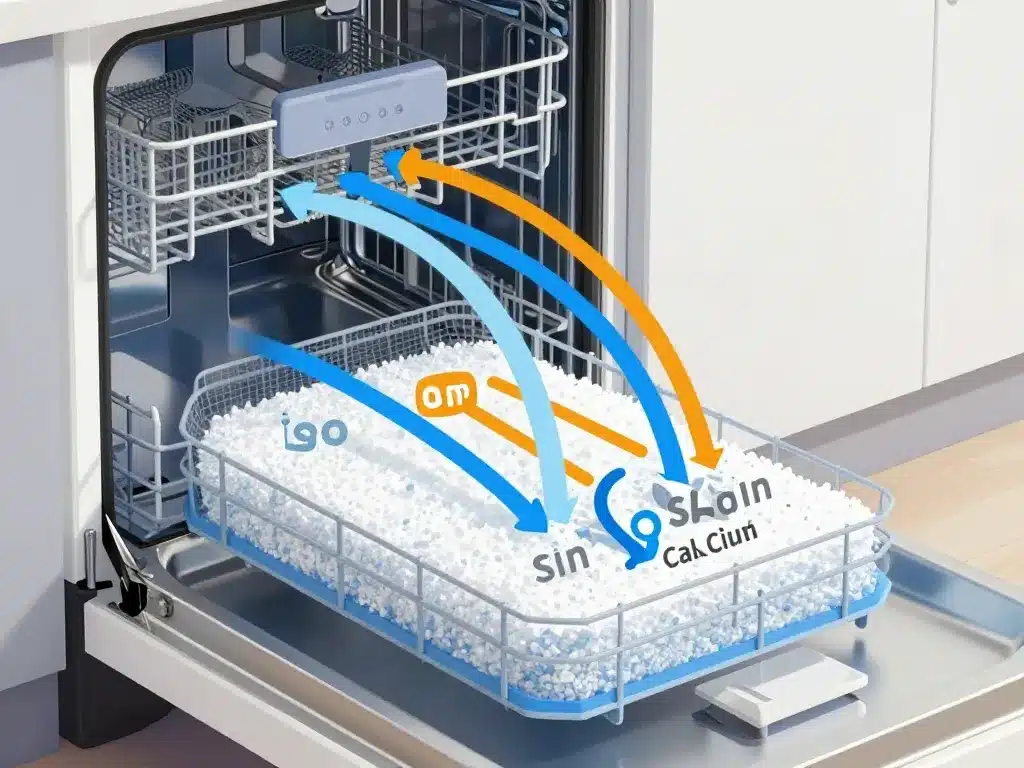 schema role sel lave vaisselle, circuit eau adoucisseur