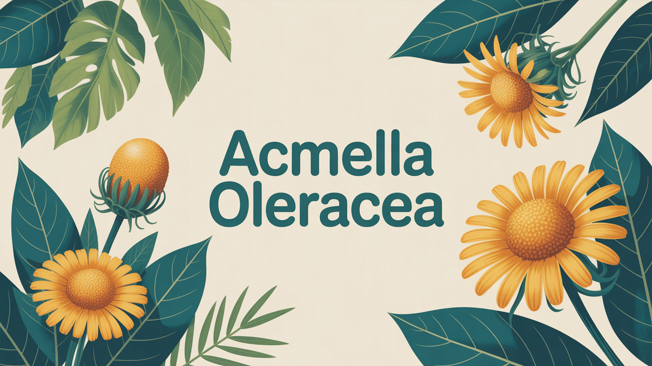 acmella oleracea illustration plante fleurs jaunes et feuilles