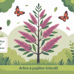 arbre à papillon interdit illustration panneau jardin