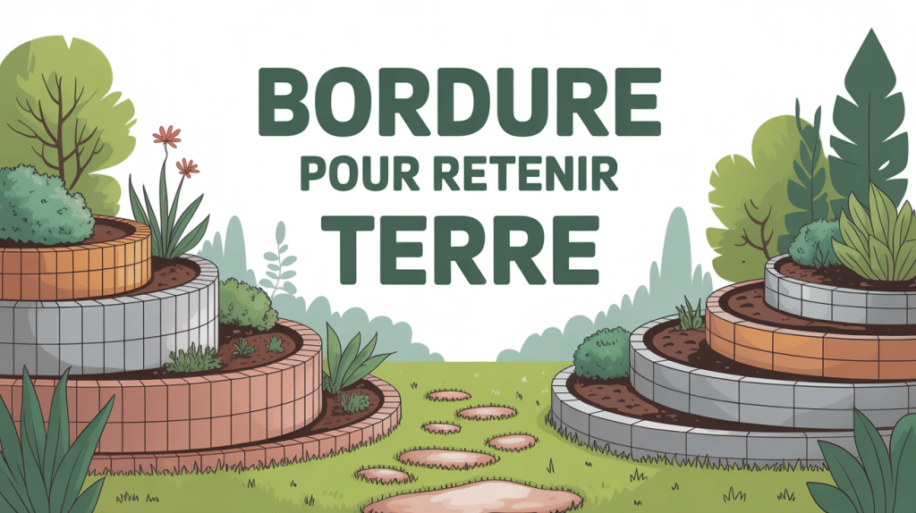 bordure pour retenir terre illustration jardin niveaux bois béton pierre acier