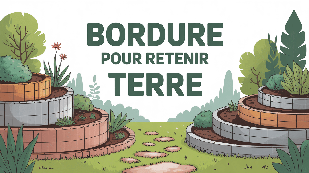 bordure pour retenir terre illustration jardin niveaux bois béton pierre acier
