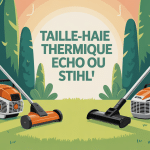 Comparatif taille haie thermique Echo ou Stihl dans jardin