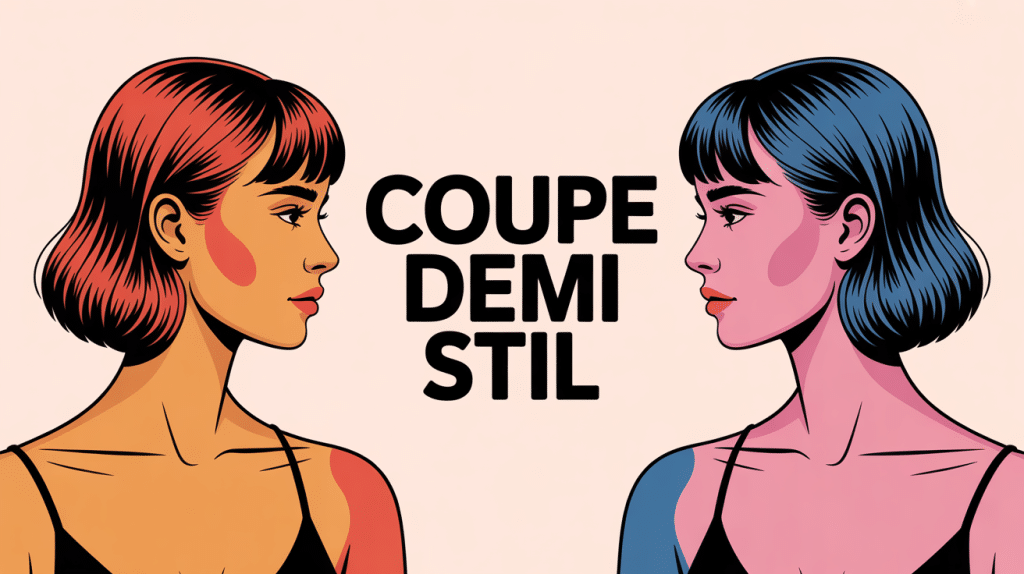 Illustration coupe demi stil moderne