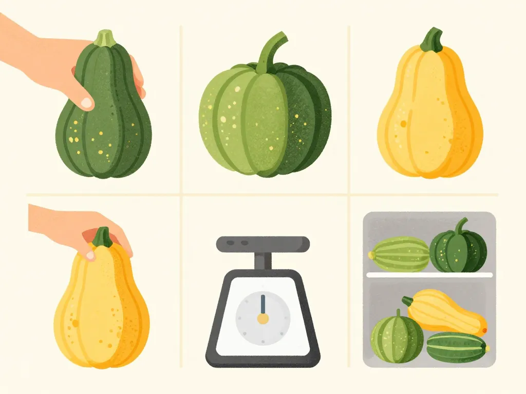 Sélection et stockage courge verte et jaune