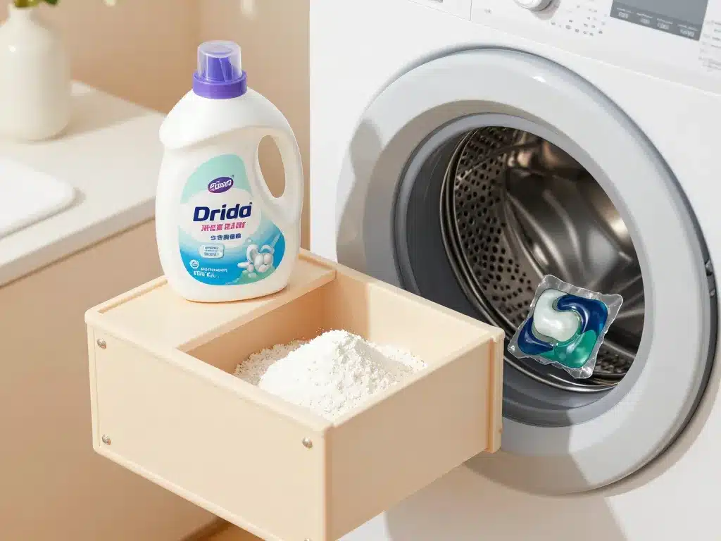 où mettre la lessive liquide poudre pods dans quel compartiment