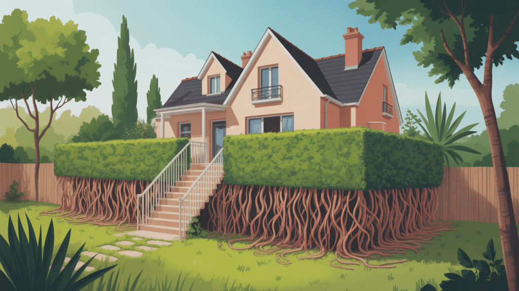 degat bambou maison vue rhizomes sous terrasse