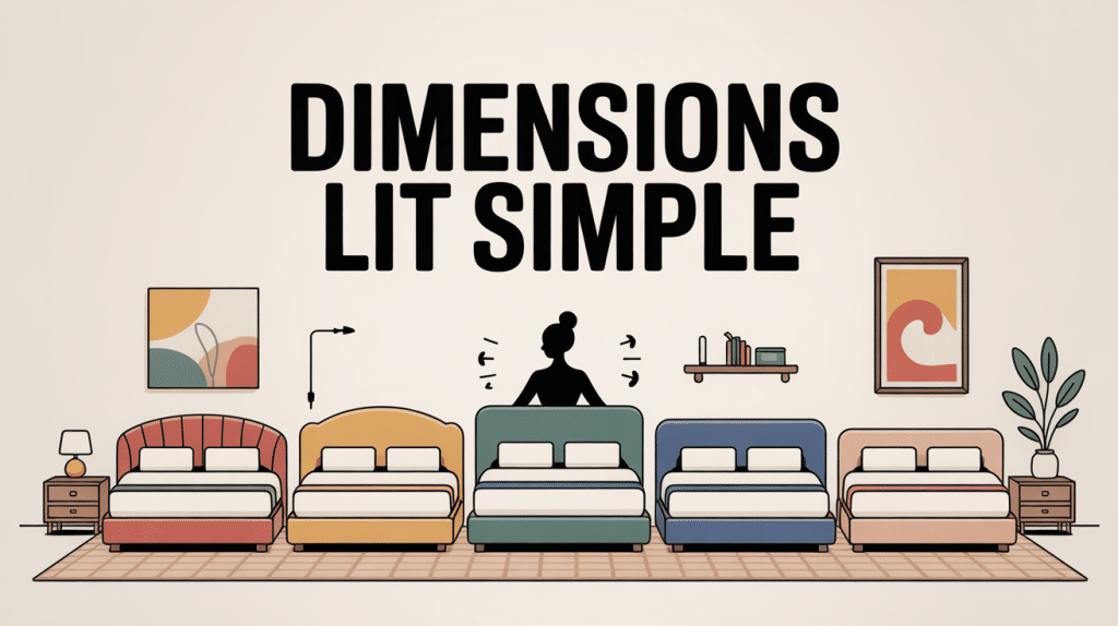 illustration des dimensions lit simple