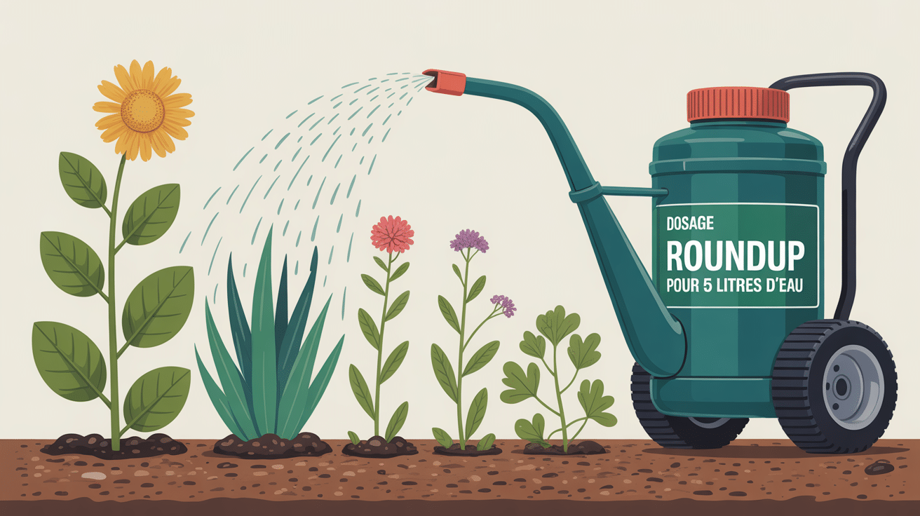 Jardinage écologique dosage roundup pour 5 litres d'eau pulvérisateur