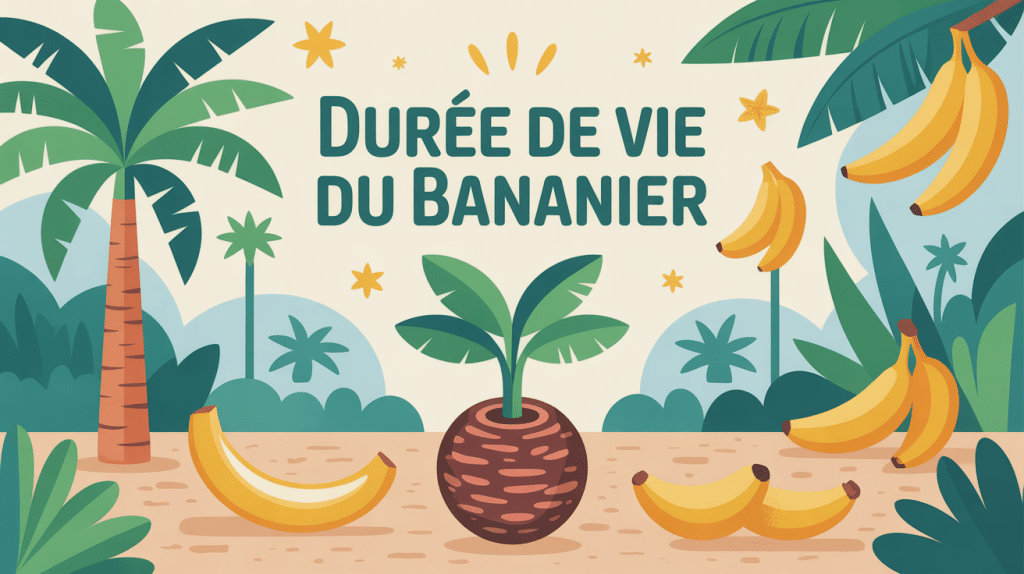 Illustration du cycle de vie et durée de vie d'un bananier