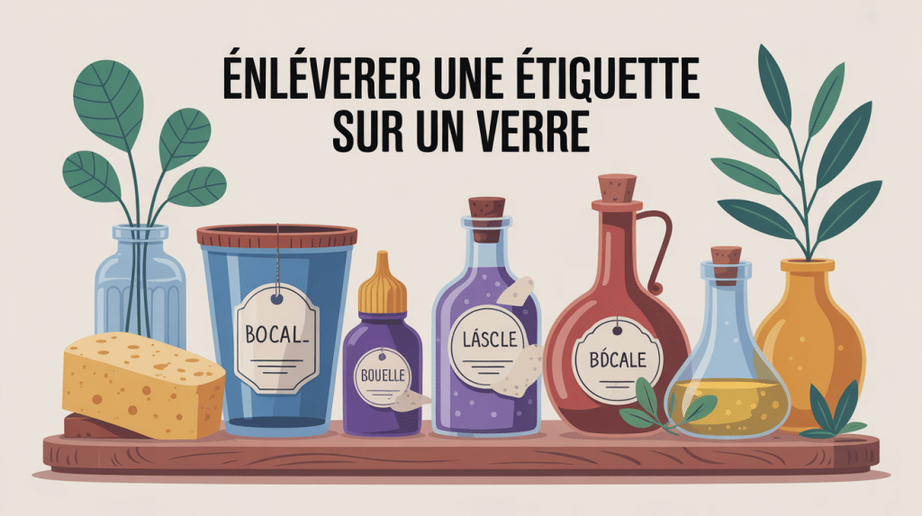 illustration stylisée enlever etiquette verre