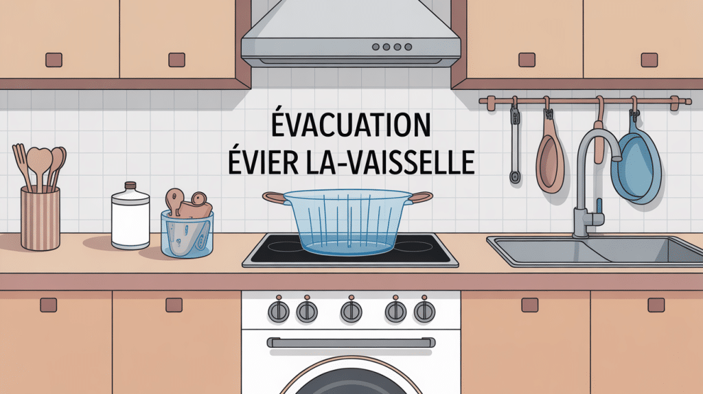 évacuation évier lave-vaisselle illustration cuisine