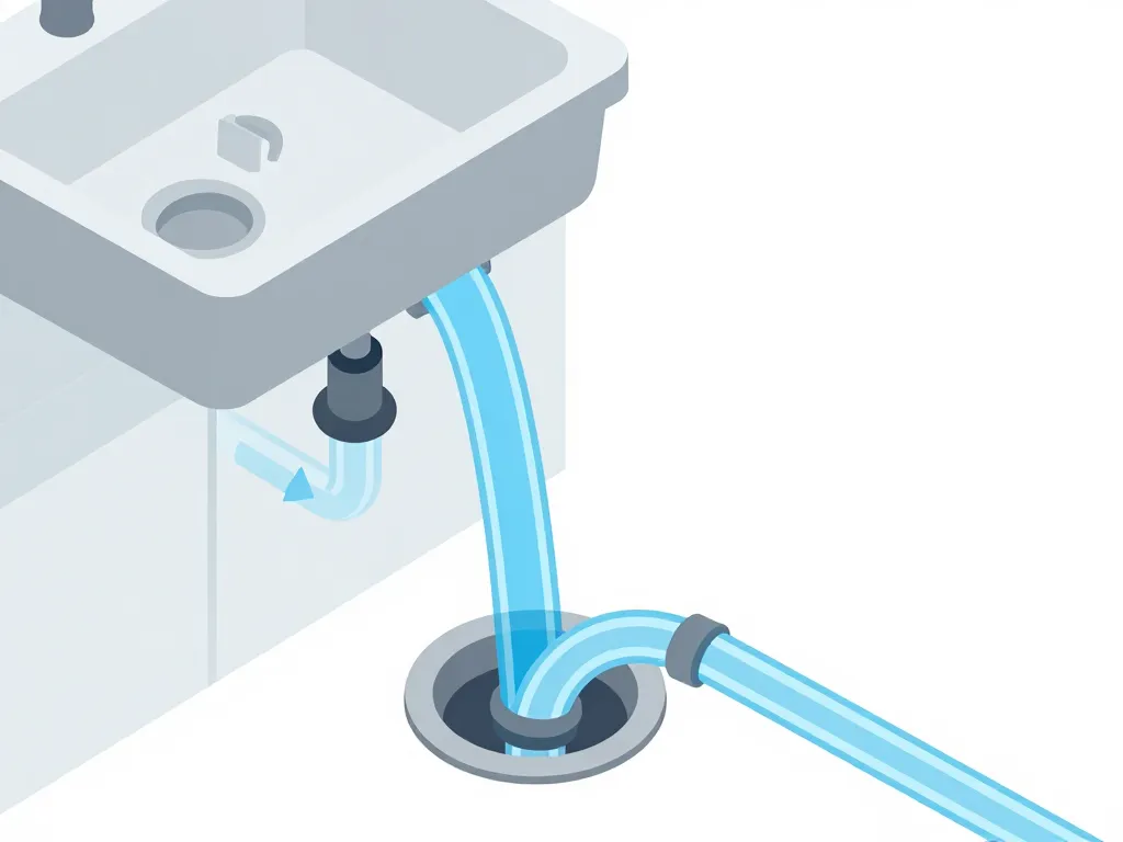 schéma évacuation évier lave-vaisselle siphon