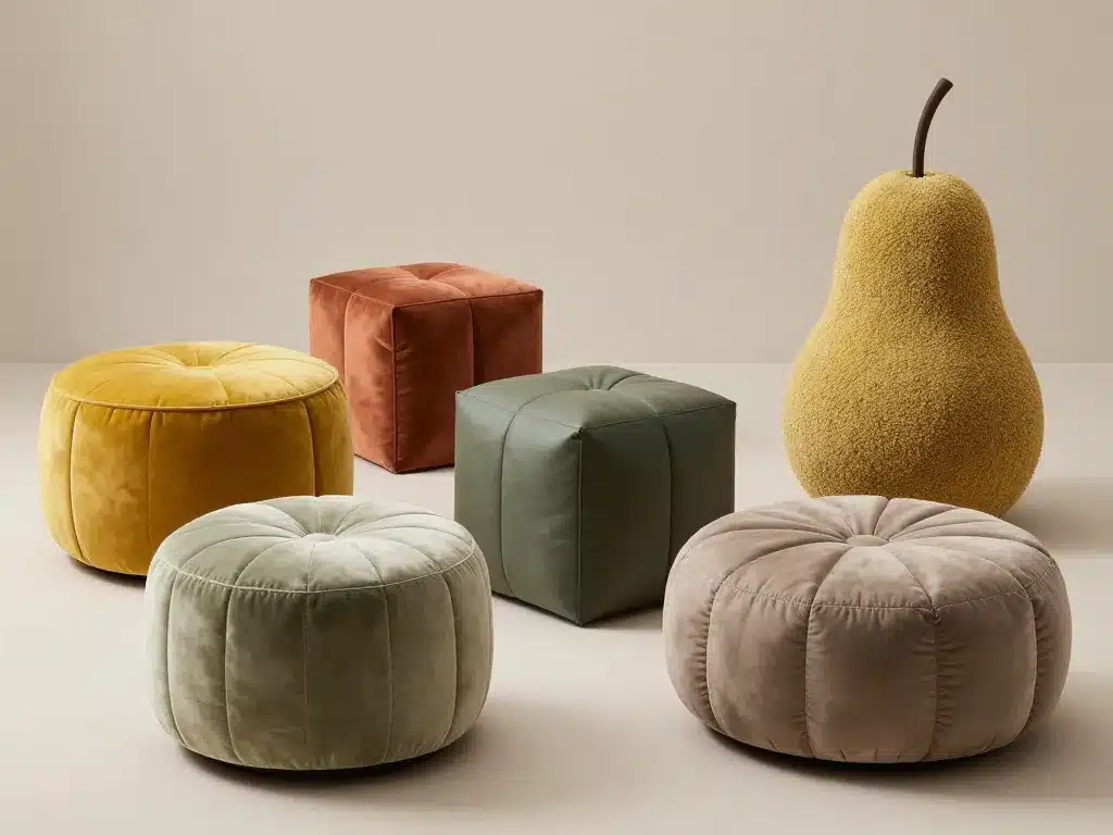 pouf design formes variées et matériaux modernes