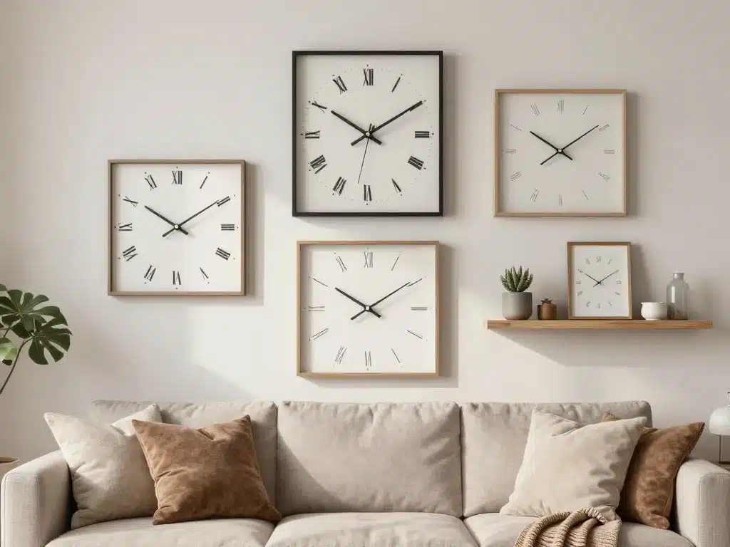 horloge rectangulaire adaptée à la déco intérieure