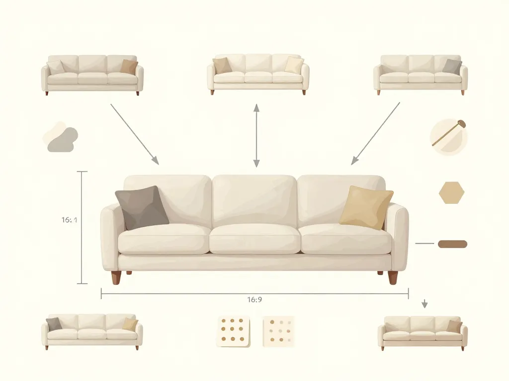 diagramme choix housse de canapé extensible gifi avec mesures et accessoires