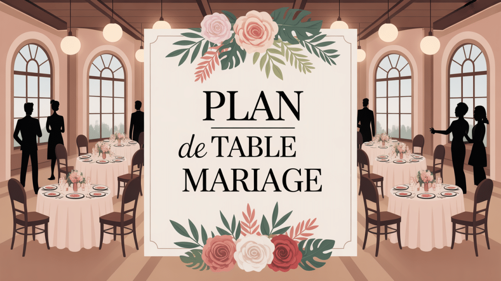 idée plan de table mariage élégant pancarte centrale