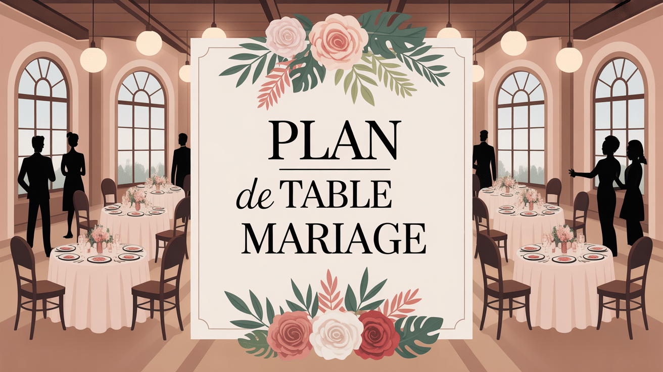 idée plan de table mariage élégant pancarte centrale