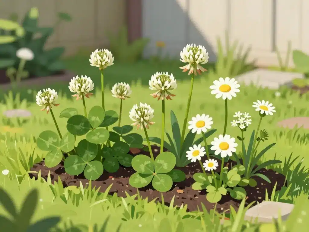 Reconnaître mauvaise herbe fleur blanche pelouse et massif