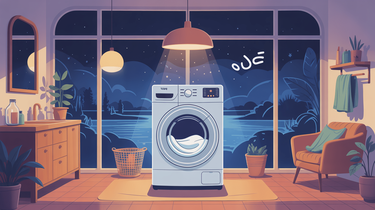 illustration lave linge top silencieux ambiance paisible