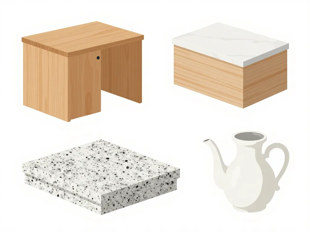 panorama visuel des matériaux meilleur plan de travail cuisine