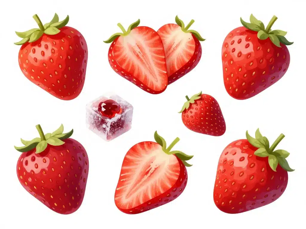 poids d'une fraise frais coupé cuit surgelé séché