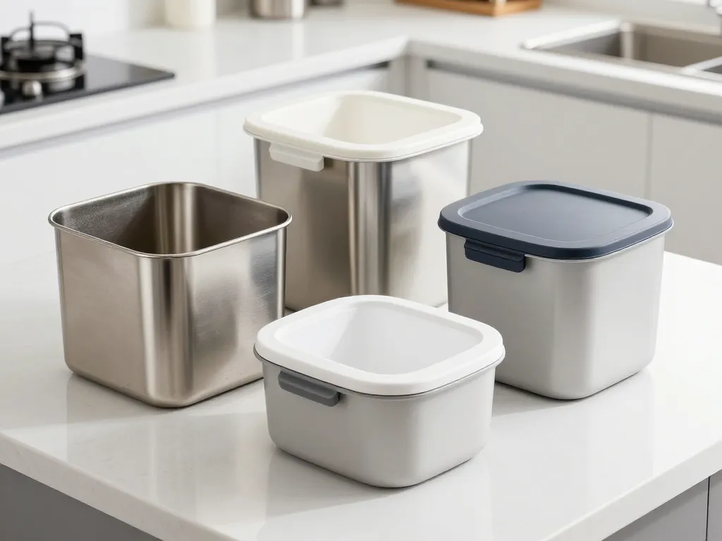 poubelle pour plan de travail différents modèles et matériaux
