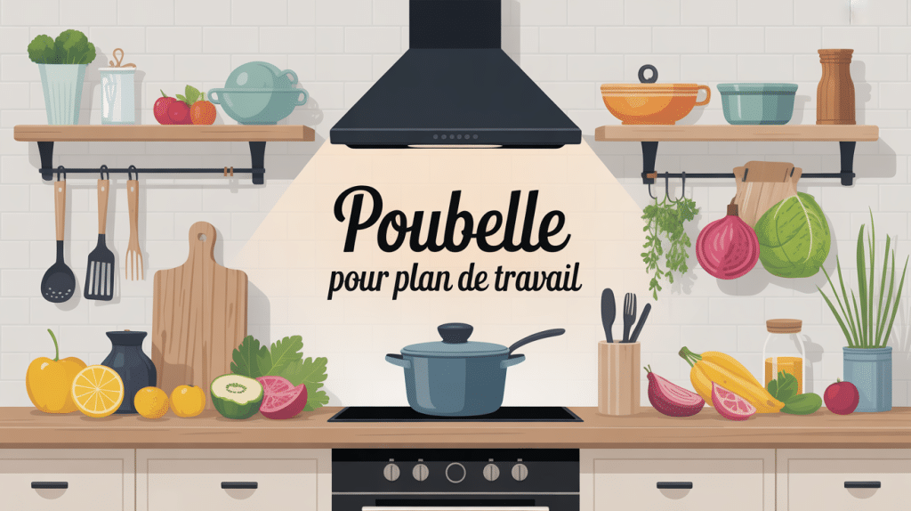 poubelle pour plan de travail encastrée dans une cuisine épurée