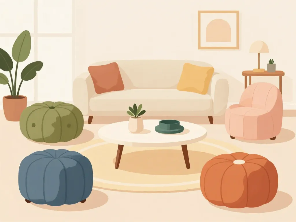 pouf design intégré déco salon élégant