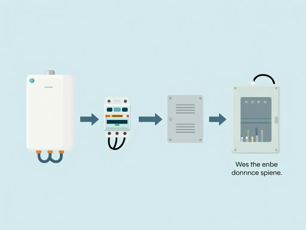 Schéma préparation branchement chauffe eau triphasé