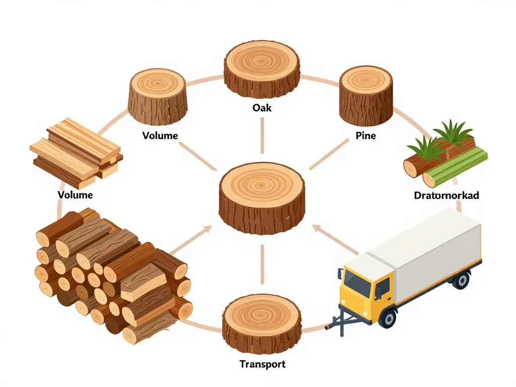 diagramme facteurs du prix d'un semi remorque de bois de chauffage en 2m
