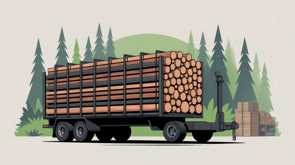 illustration achat et prix d'un semi remorque de bois de chauffage en 2m