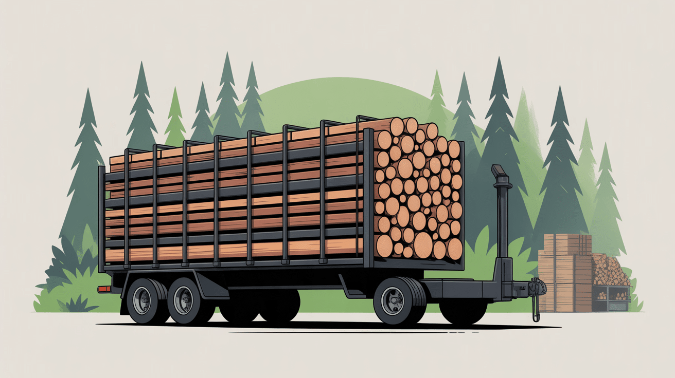 illustration achat et prix d'un semi remorque de bois de chauffage en 2m