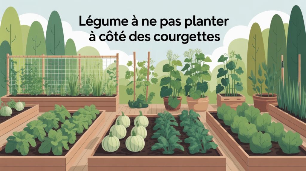 illustration potager quel légume ne pas planter à côté des courgettes