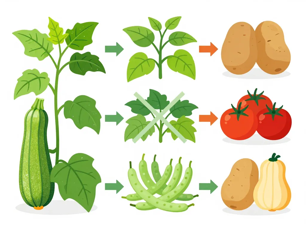 diagramme concept quel légume ne pas planter à côté des courgettes