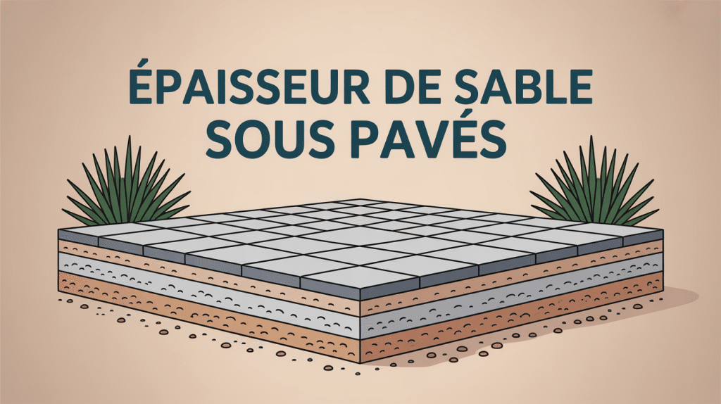 coupe illustrée sol montrant quelle epaisseur de sable pour poser des pavés