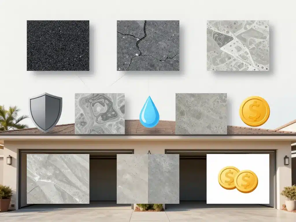 diagramme concept revetement pour sol garage differents types