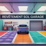 illustration isometrique garage moderne avec revetement pour sol garage
