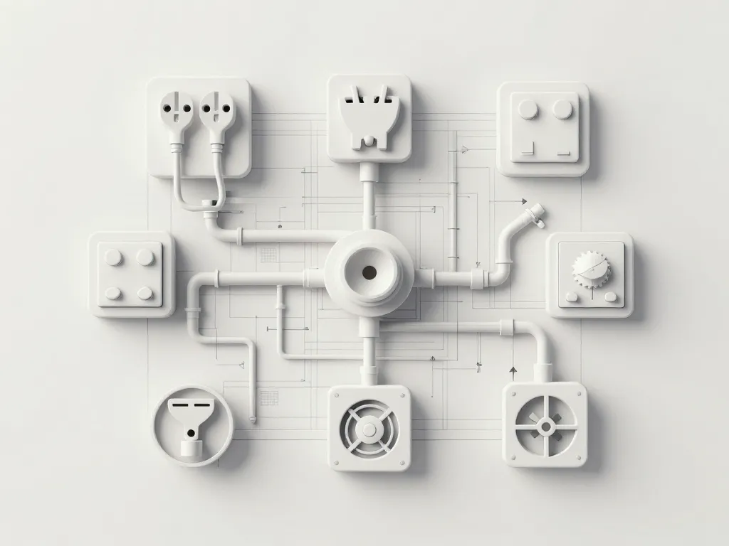 symbole plan architecte électricité plomberie ventilation