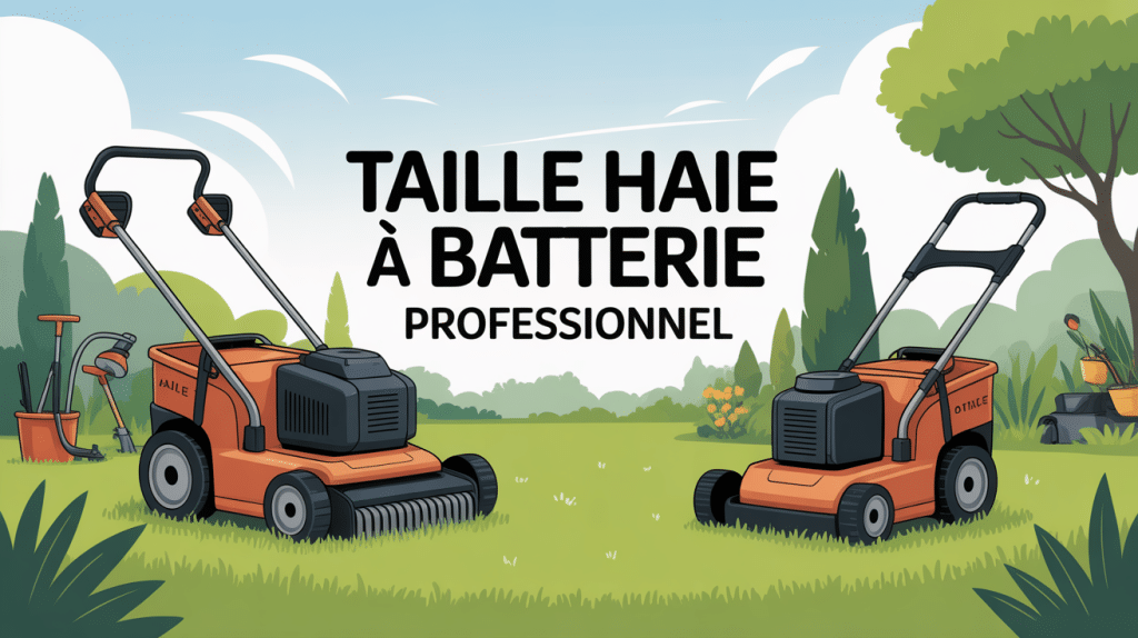 illustration taille haie à batterie professionnel jardinage