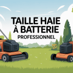 illustration taille haie à batterie professionnel jardinage