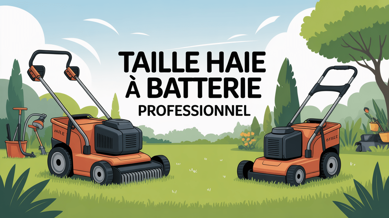 illustration taille haie à batterie professionnel jardinage
