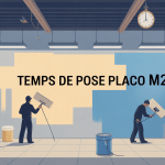 temps pose placo m2 illustration professionnelle chantier intérieur