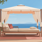 illustration vectorielle toile de remplacement pour bain de soleil sur terrasse
