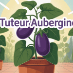 illustration tuteur aubergines plant potager