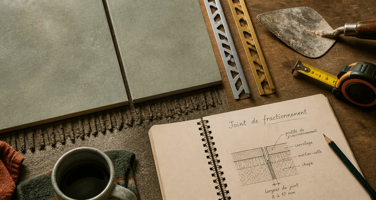 carrelage joint de fractionnement vue dessus