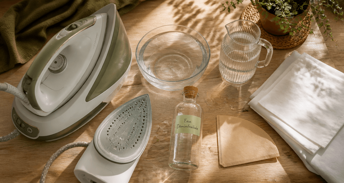 comment faire de l'eau déminéralisée pour fer à repasser image