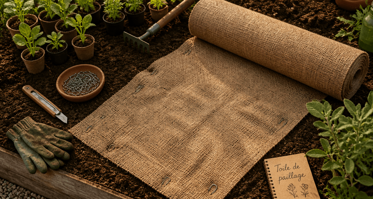 comment poser de la toile de paillage sur la terre avec outils