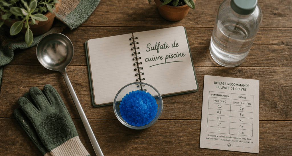 dosage sulfate de cuivre piscine cristaux bol
