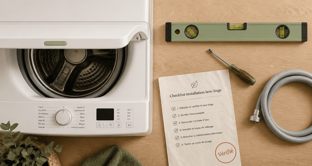 installer machine à laver outils checklist