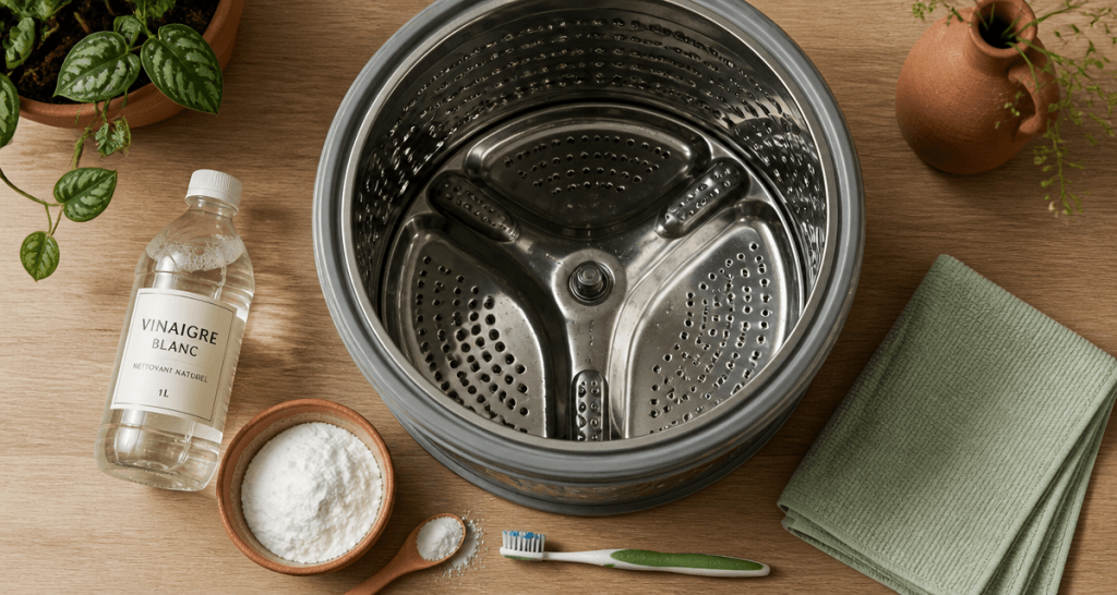 nettoyage tambour machine à laver avec vinaigre et bicarbonate